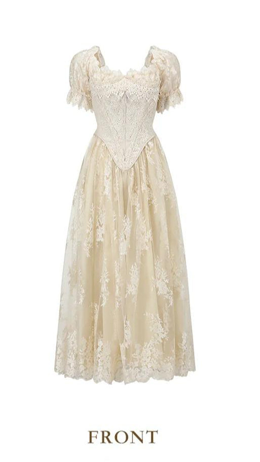 Snow Petal Tear Corset Dress