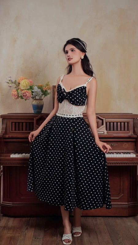 Vintage Spot Tea Corset Dress