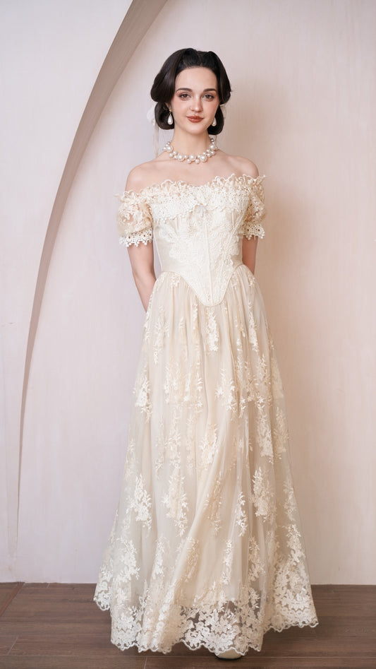 Snow Petal Tear Corset Dress