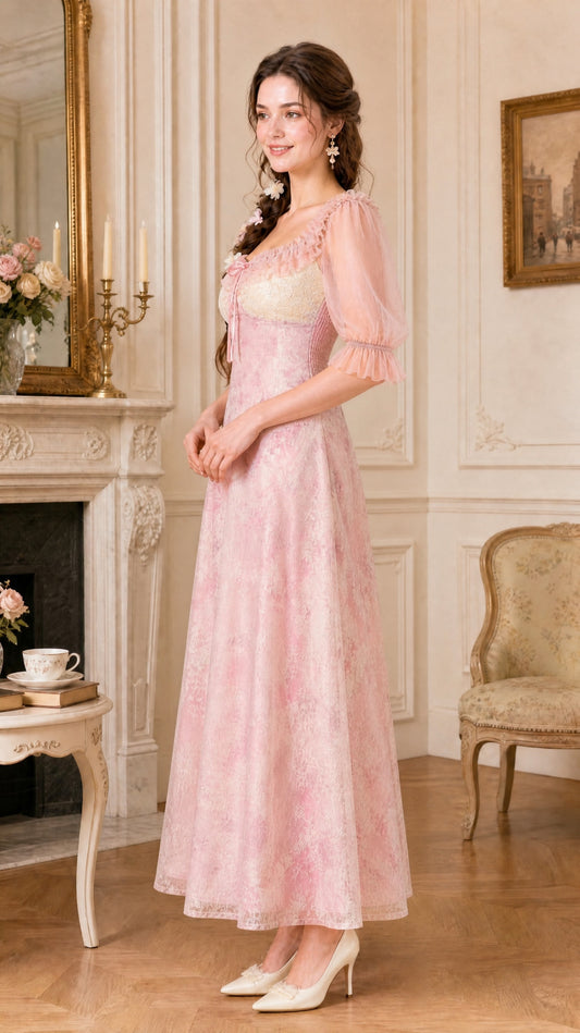 Curvy-Plus Blush Petals Dress