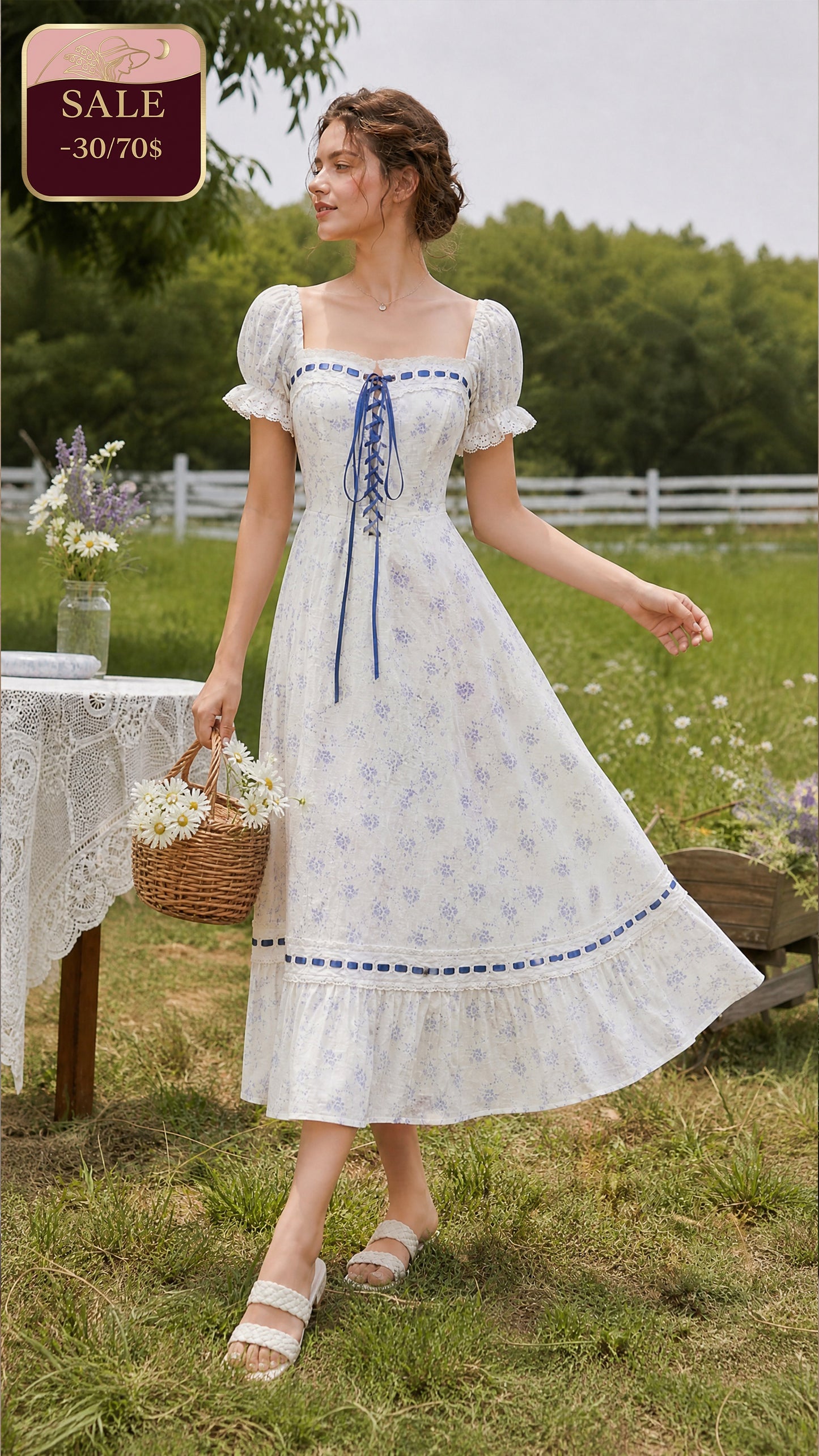Blue Wisteria Corset Dress