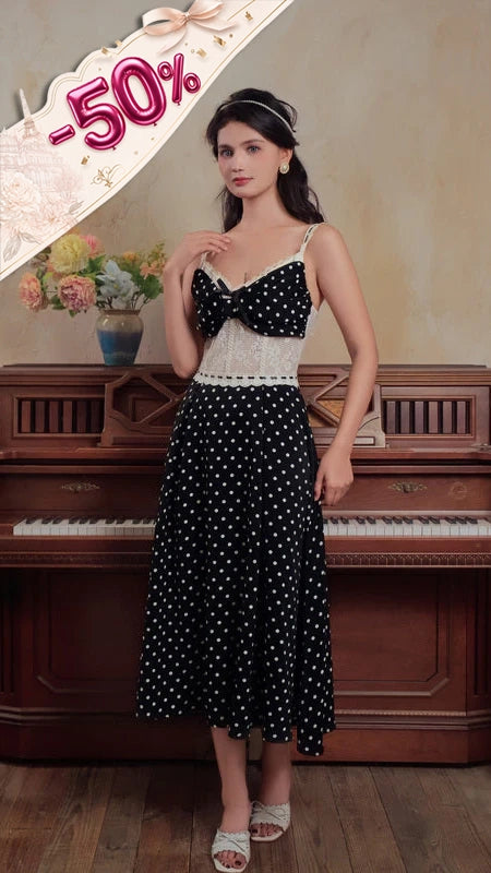 Vintage Spot Tea Corset Dress