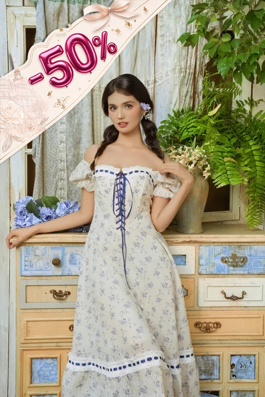 Blue Wisteria Corset Dress