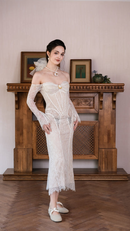 Feathers of Lumen Corset Dress