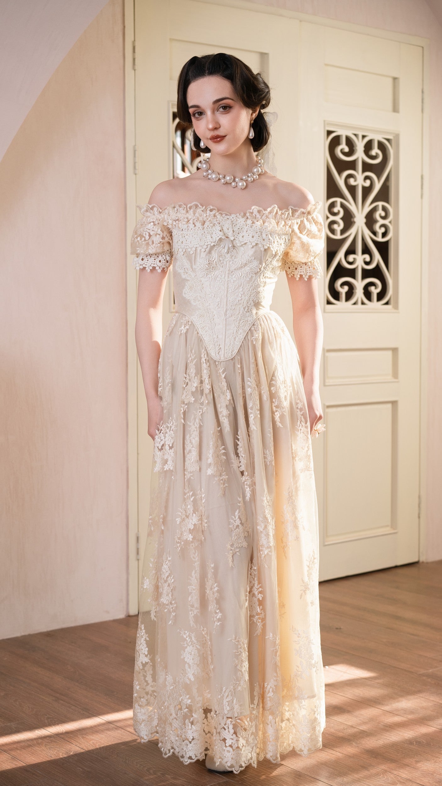 Snow Petal Tear Corset Dress