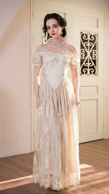 Snow Petal Tear Corset Dress