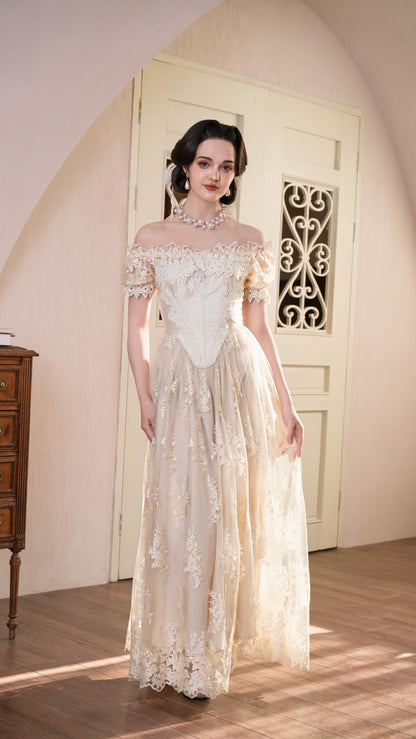 Snow Petal Tear Corset Dress