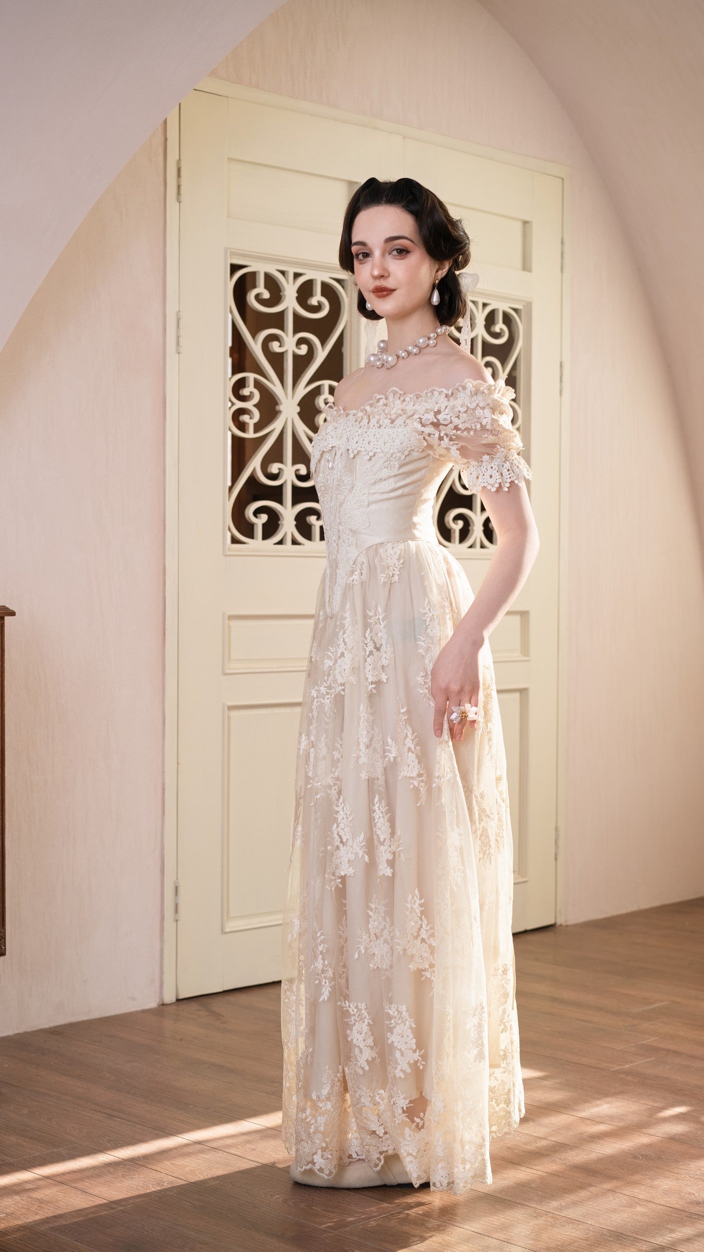 Snow Petal Tear Corset Dress