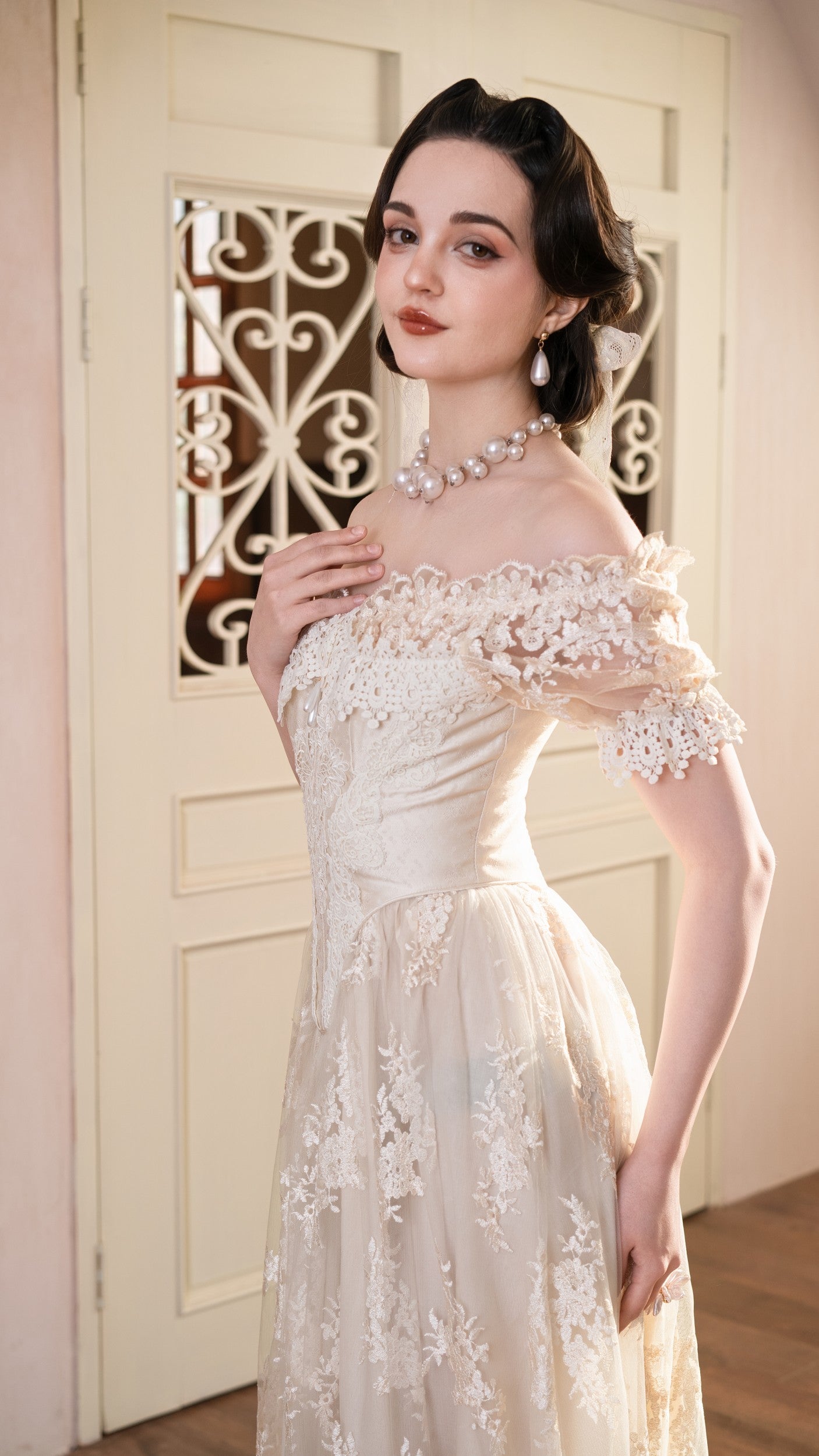 Snow Petal Tear Corset Dress