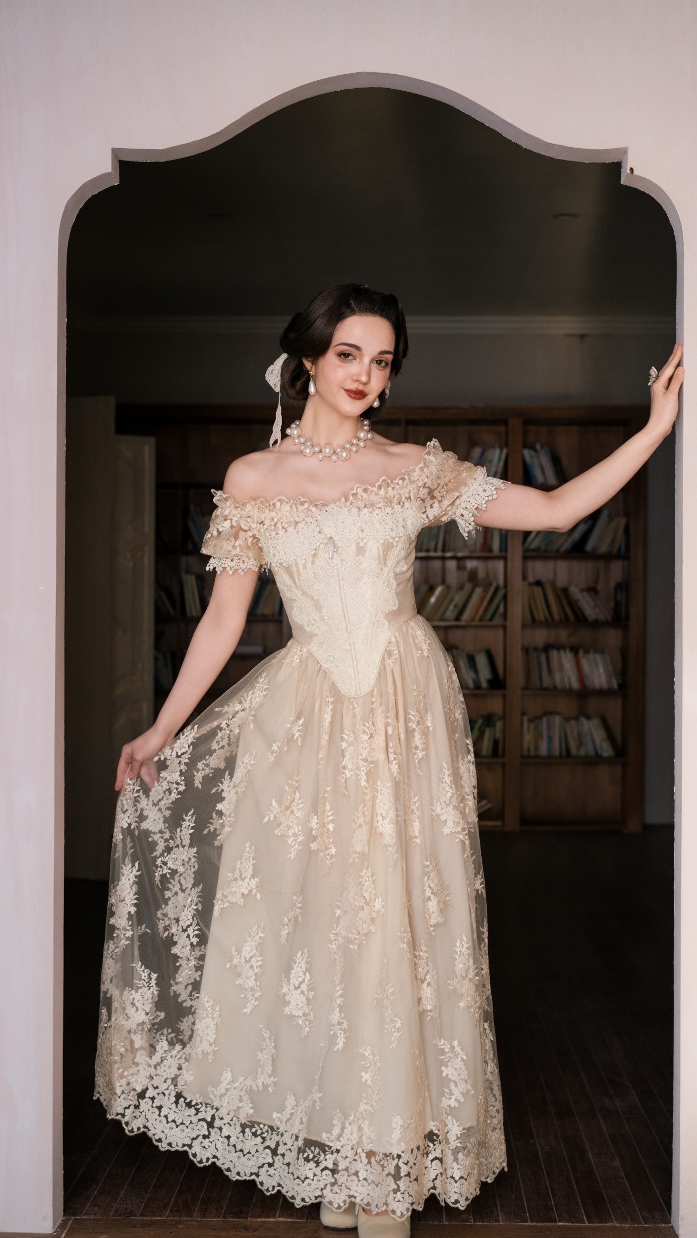 Snow Petal Tear Corset Dress