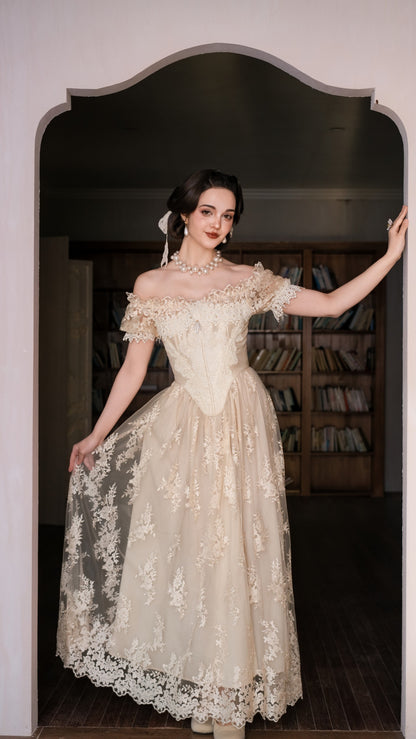 Snow Petal Tear Corset Dress