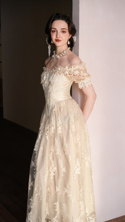 Snow Petal Tear Corset Dress