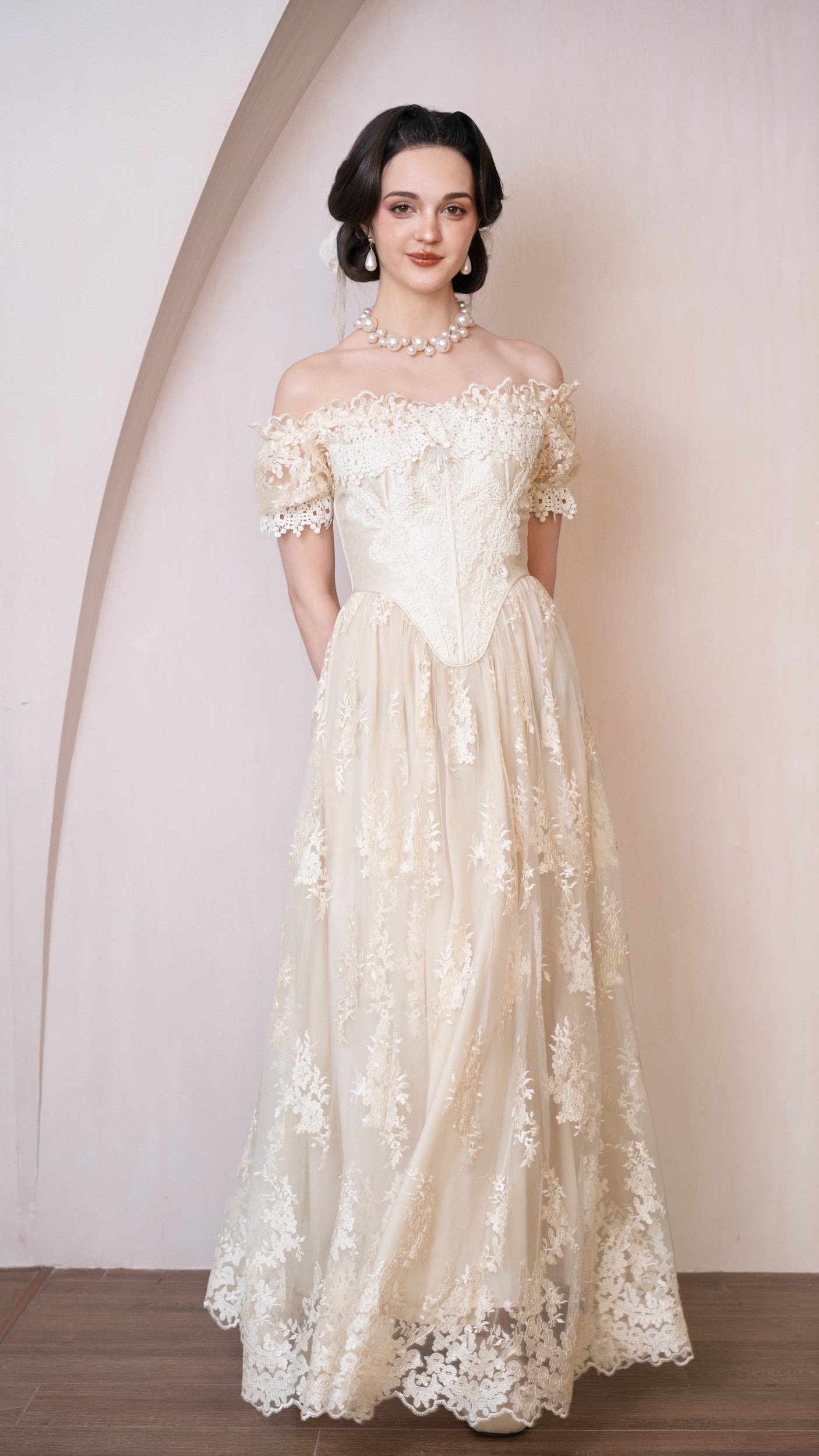 Snow Petal Tear Corset Dress