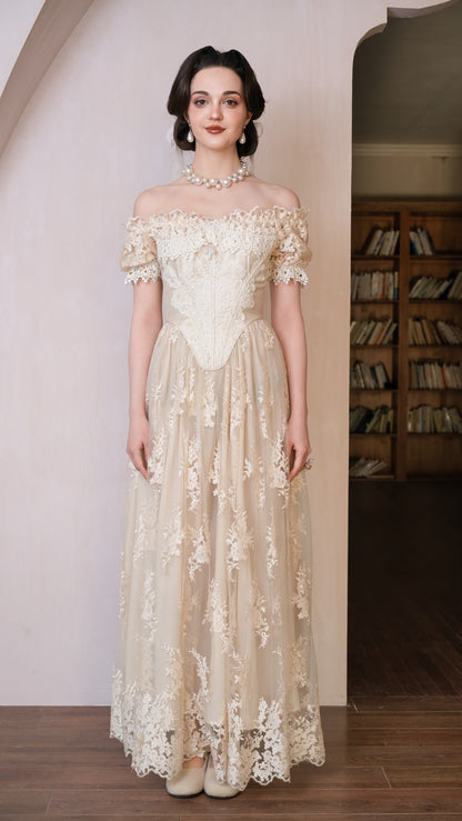 Snow Petal Tear Corset Dress
