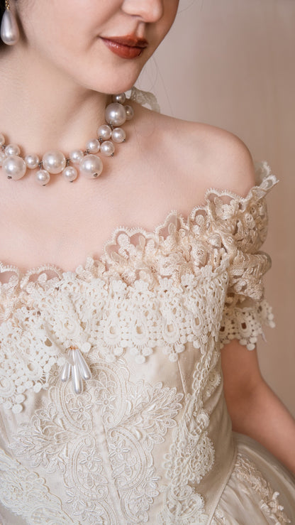 Snow Petal Tear Corset Dress