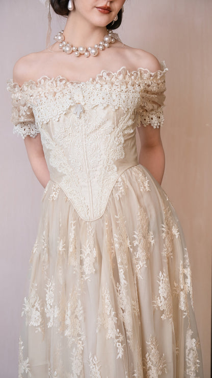Snow Petal Tear Corset Dress