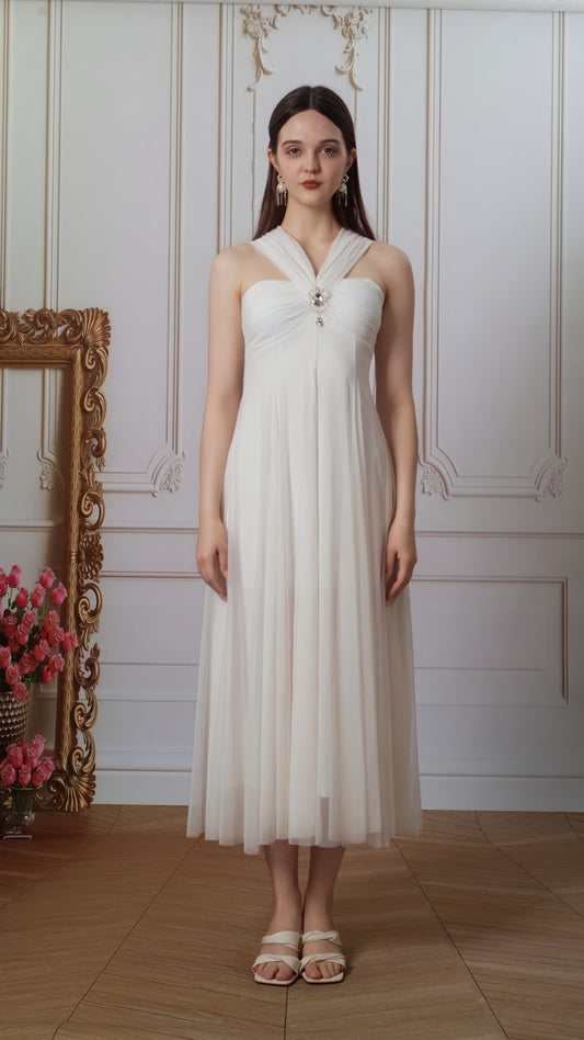 Glimmering White Night Dress