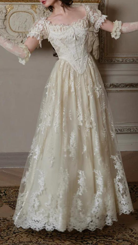 Snow Petal Tear Corset Dress